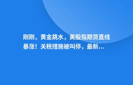 刚刚，黄金跳水，美股指期货直线暴涨！关税措施被叫停，最新消息：特朗普政府已经提出上诉