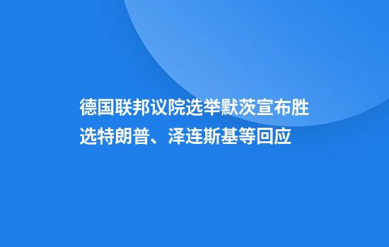 德国联邦议院选举默茨宣布胜选特朗普、泽连斯基等回应
