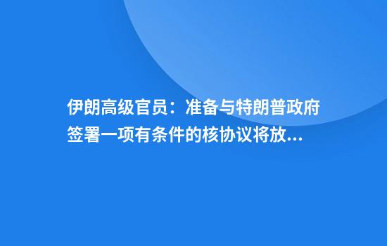 伊朗高级官员：准备与特朗普政府签署一项有条件的核协议将放弃高浓缩铀