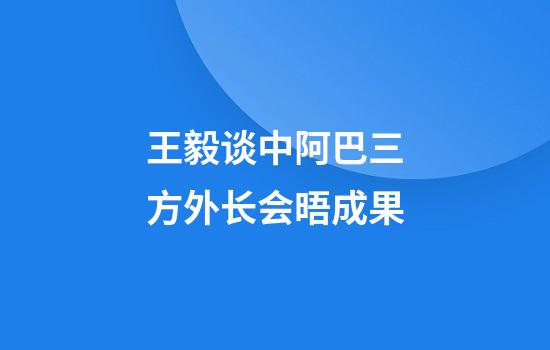 王毅谈中阿巴三方外长会晤成果
