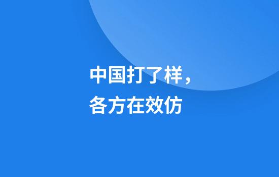 中国打了样，各方在效仿