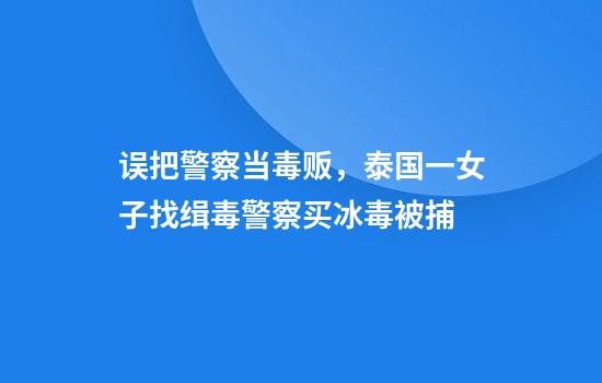 误把警察当毒贩，泰国一女子找缉毒警察买冰毒被捕