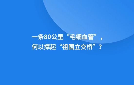 一条80公里“毛细血管”，何以撑起“祖国立交桥”？