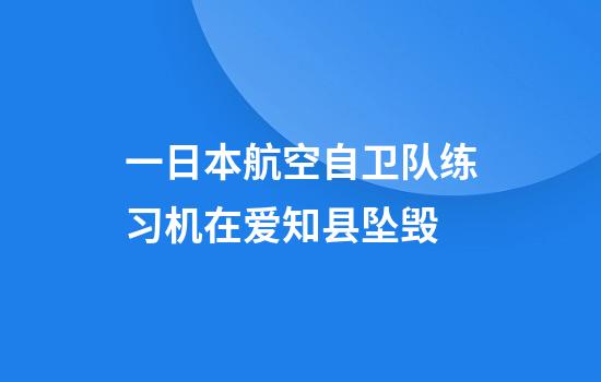一日本航空自卫队练习机在爱知县坠毁