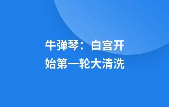 牛弹琴：白宫开始第一轮大清洗