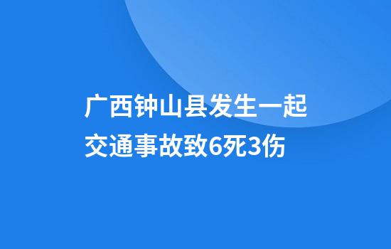广西钟山县发生一起交通事故致6死3伤