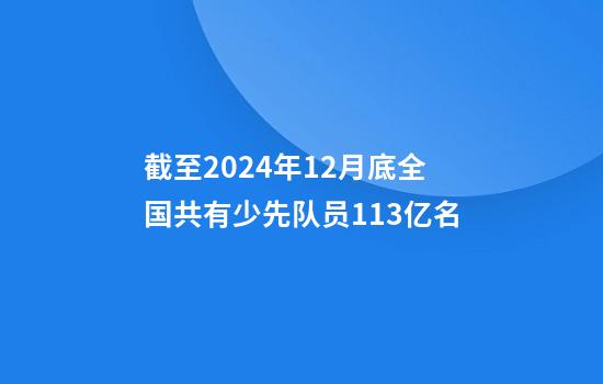 截至2024年12月底全国共有少先队员1.13亿名
