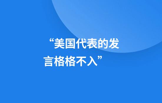 “美国代表的发言格格不入”