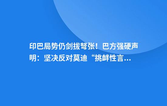 印巴局势仍剑拔弩张！巴方强硬声明：坚决反对莫迪“挑衅性言论”