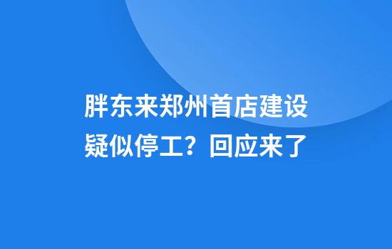 胖东来郑州首店建设疑似停工？回应来了