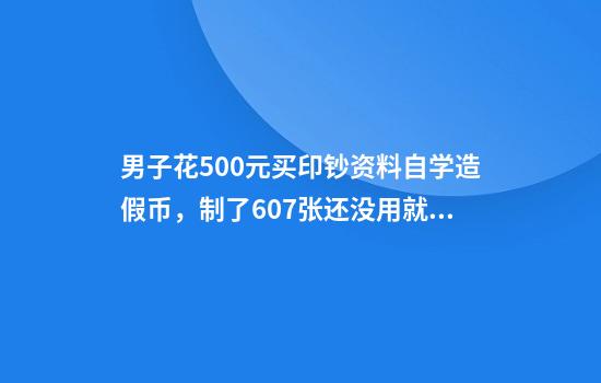 男子花500元买印钞资料自学造假币，制了607张还没用就被抓