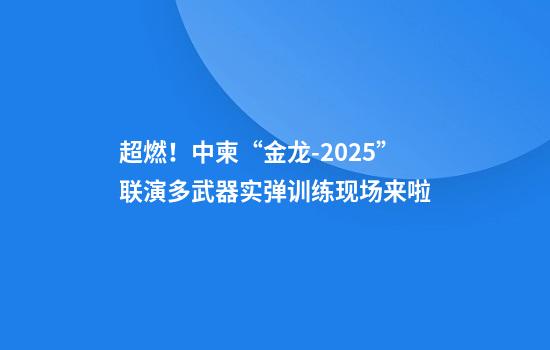 超燃！中柬“金龙-2025”联演多武器实弹训练现场来啦