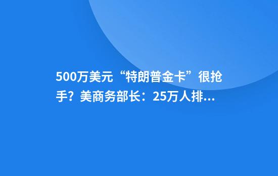 500万美元“特朗普金卡”很抢手?美商务部长:25万人排队等着买