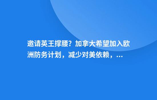 邀请英王撑腰？加拿大希望加入欧洲防务计划，减少对美依赖，特朗普：成为美国第51个州，免费用“金穹”