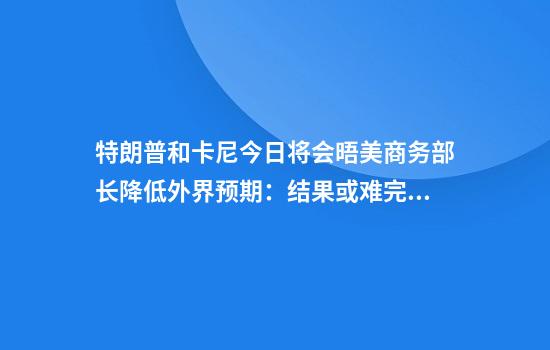特朗普和卡尼今日将会晤美商务部长降低外界预期：结果或难完美