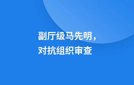副厅级马先明，对抗组织审查