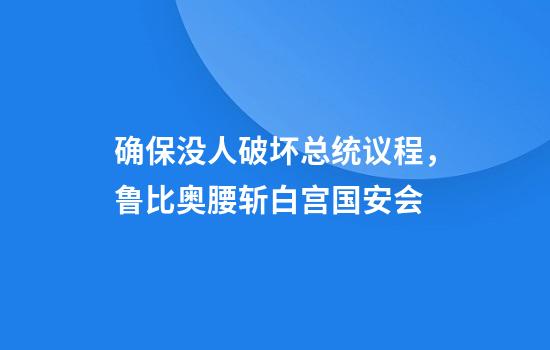 确保没人破坏总统议程，鲁比奥腰斩白宫国安会