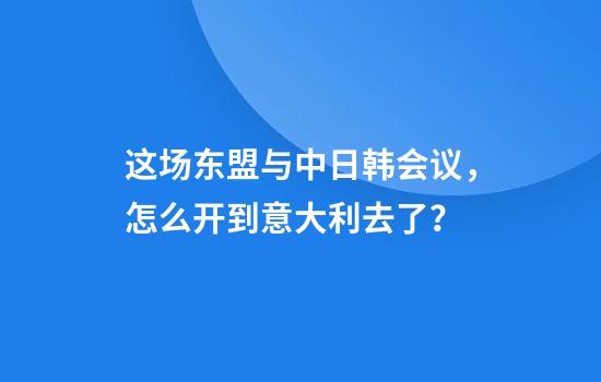 这场东盟与中日韩会议，怎么开到意大利去了？